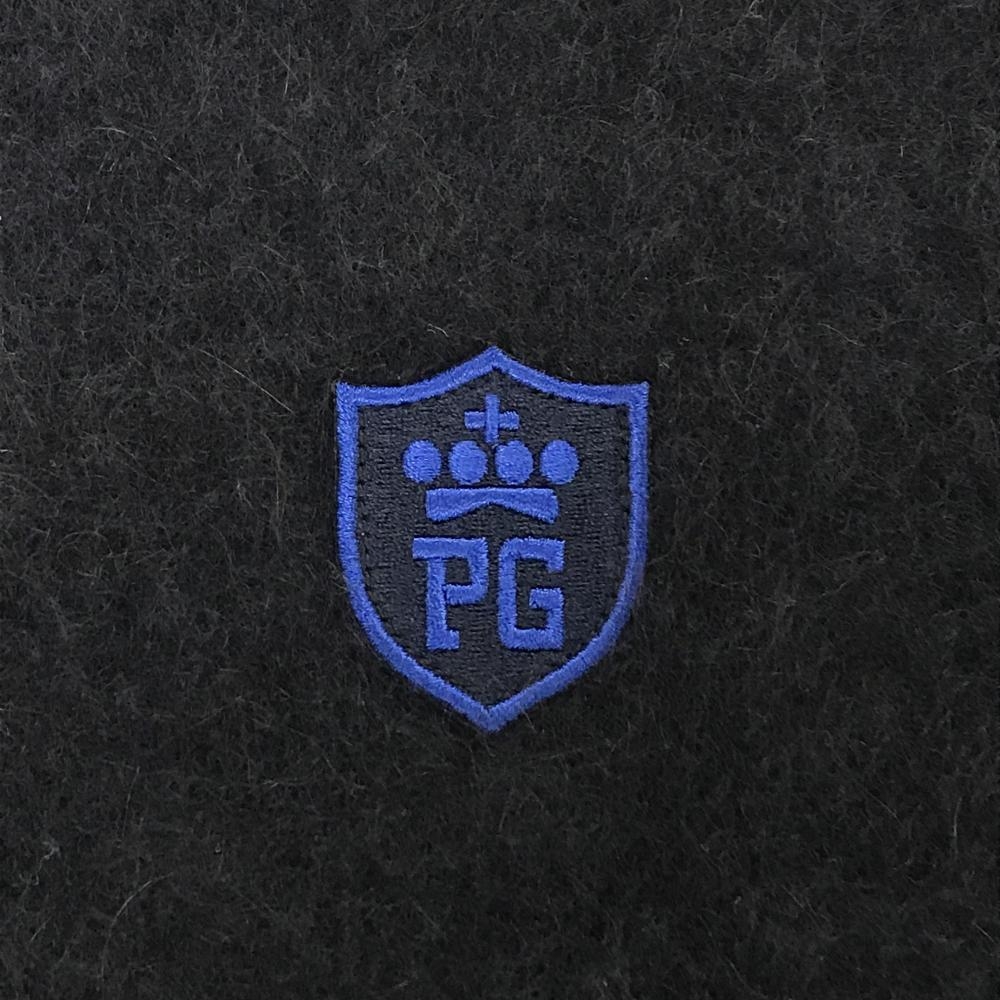 超美品】パーリーゲイツ セーター ネイビー バックロゴ白 ウール混  