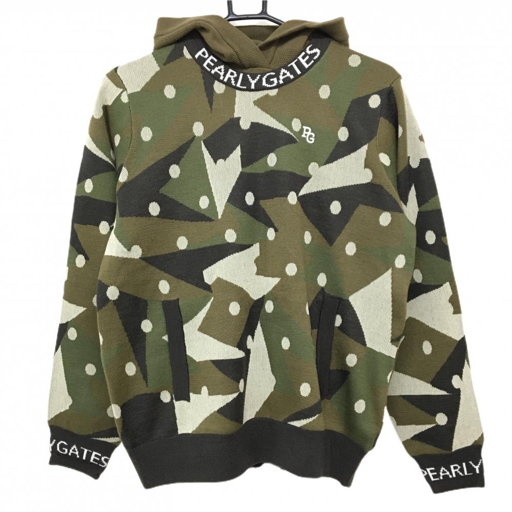 【新品】パーリーゲイツ 2点セット(セーター×ニットパーカー) カーキ×ダークブラウン  レディース 0(S) ゴルフウェア PEARLY GATES