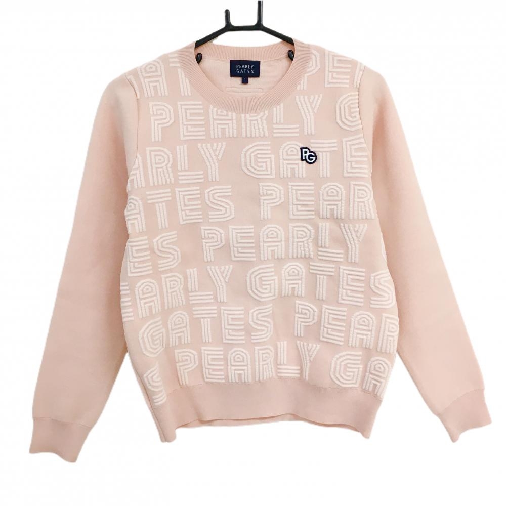パーリーゲイツ セーター ピンク 総柄 ニット レディース 1(M) ゴルフウェア PEARLY GATES