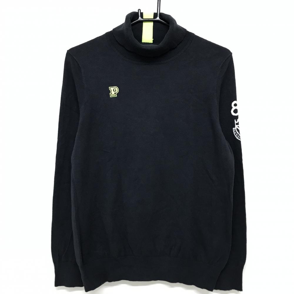 パーリーゲイツ タートルネックセーター ネイビー 袖ロゴ レディース 2(L) ゴルフウェア PEARLY GATES