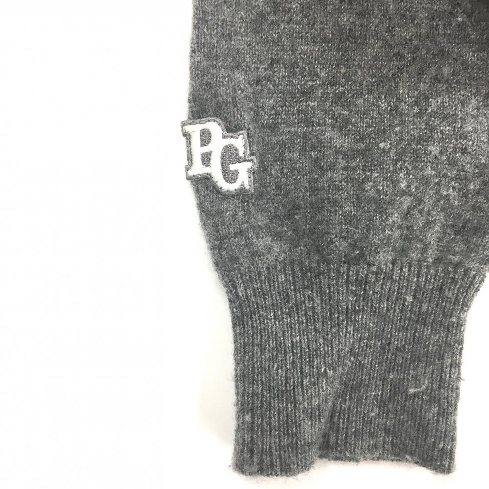 パーリーゲイツ セーター グレー×レッド カシミヤ ロゴ ニット