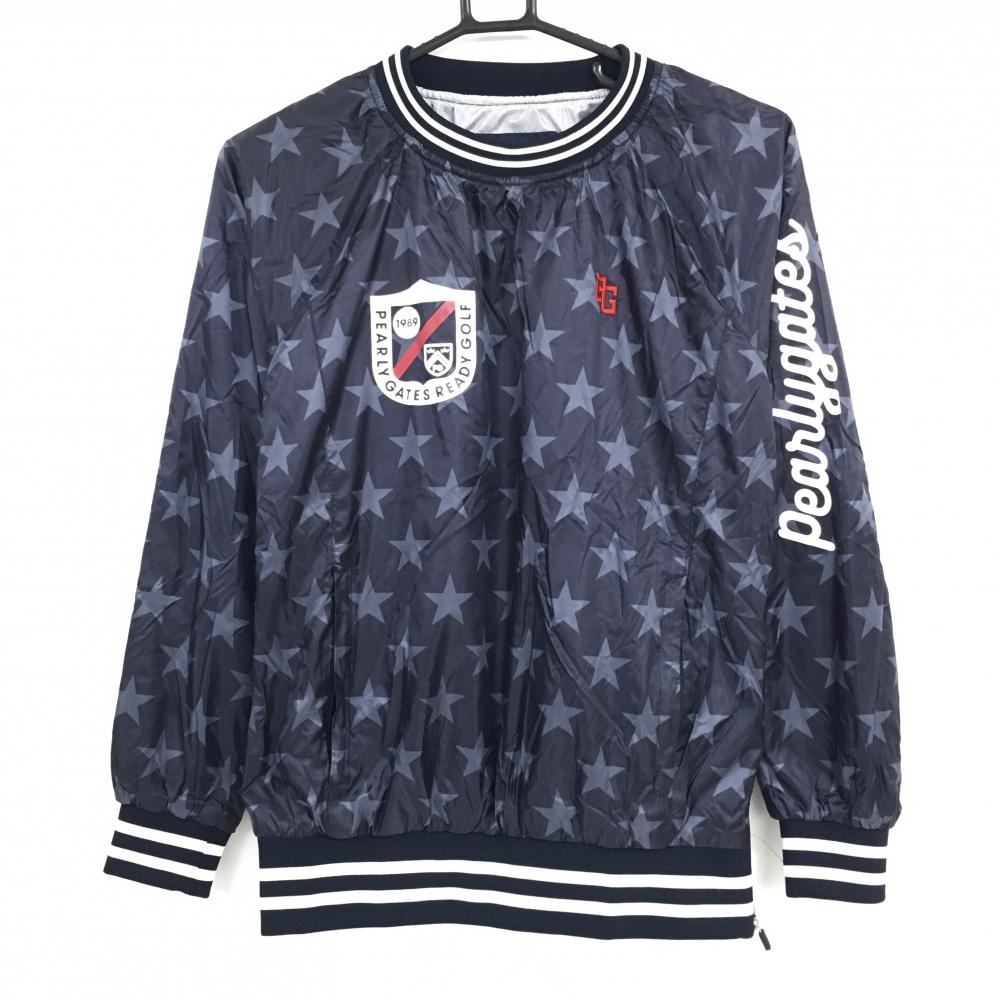【美品】パーリーゲイツ スニード 黒×グレー 星柄 蓄熱裏地 ブルゾン  レディース 0(S) ゴルフウェア PEARLY GATES