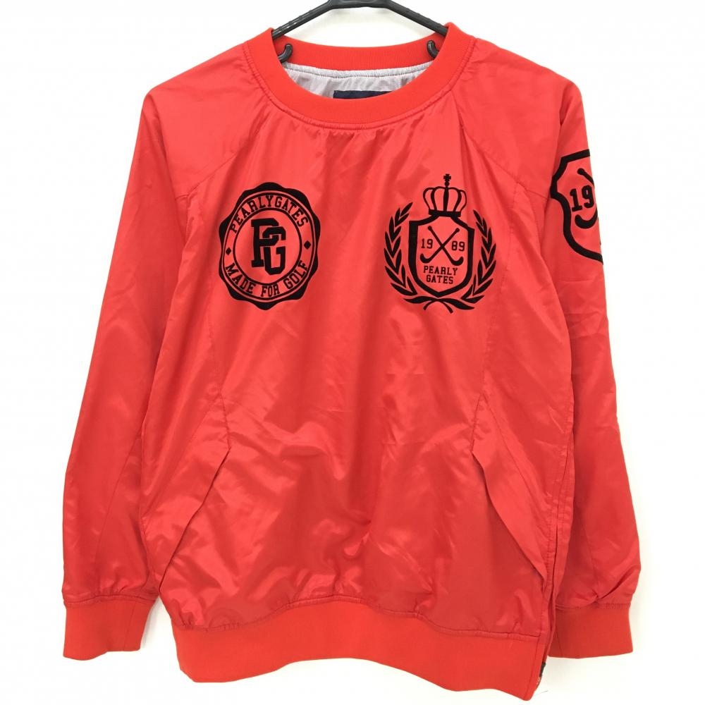 【美品】パーリーゲイツ スニード レッド×黒 蓄熱裏地 フロッキーロゴ ブルゾン レディース 1(M) ゴルフウェア PEARLY GATES