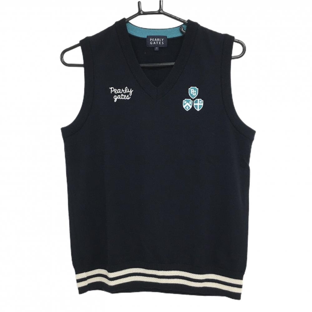 MARK&LONA ケーブル編み Vネック ベスト 黒