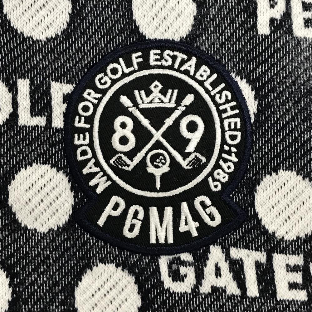 美品】パーリーゲイツ ジップパーカー ネイビー×白 ドット 裏起毛 ロゴ