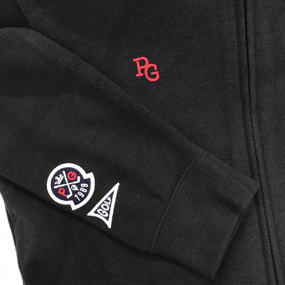 新品】パーリーゲイツ ジップパーカー 黒 ロゴ刺しゅう 表微起毛  