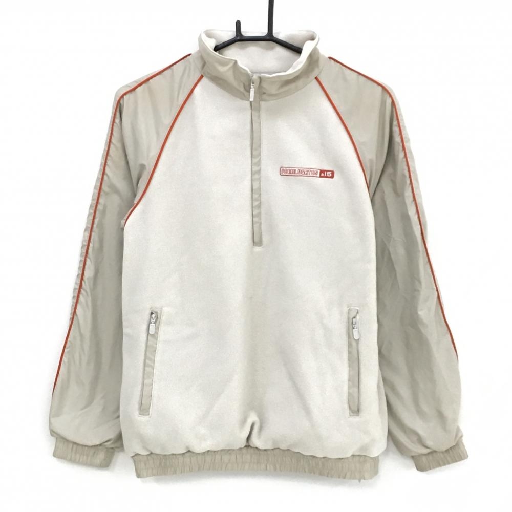 パーリーゲイツ ブルゾン ベージュ 身頃フリース 蓄熱裏地 ハーフジップ レディース 1(M) ゴルフウェア PEARLY GATES