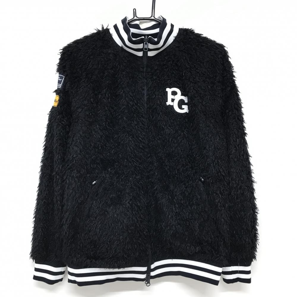 パーリーゲイツ リバーシブルジャケット 黒×白 ボア レディース 2(L) ゴルフウェア PEARLY GATES