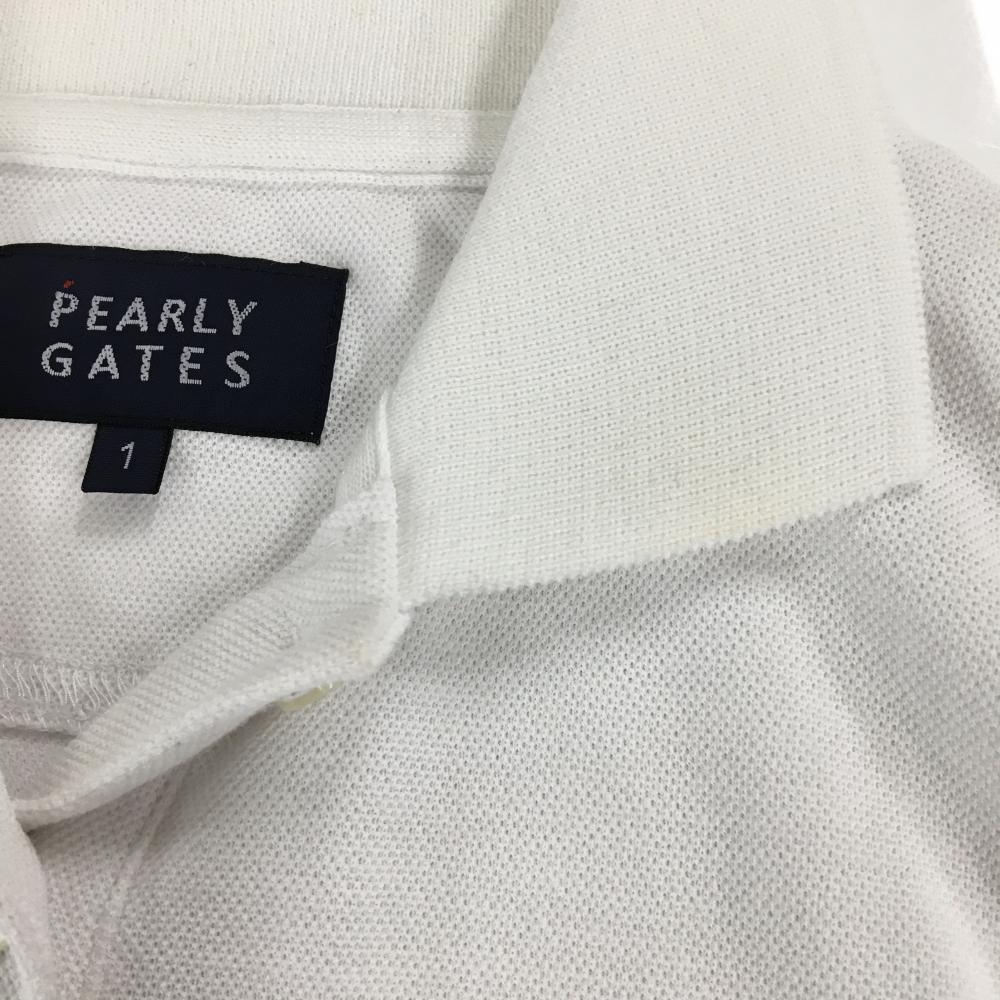 パーリーゲイツ ノースリーブポロシャツ 白×ネイビー ニコちゃん