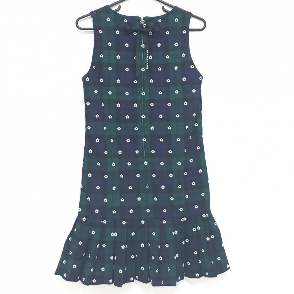 パーリーゲイツ　ノースリーブワンピース　0美品 超美品】パーリーゲイツ ノースリーブワンピース グリーン