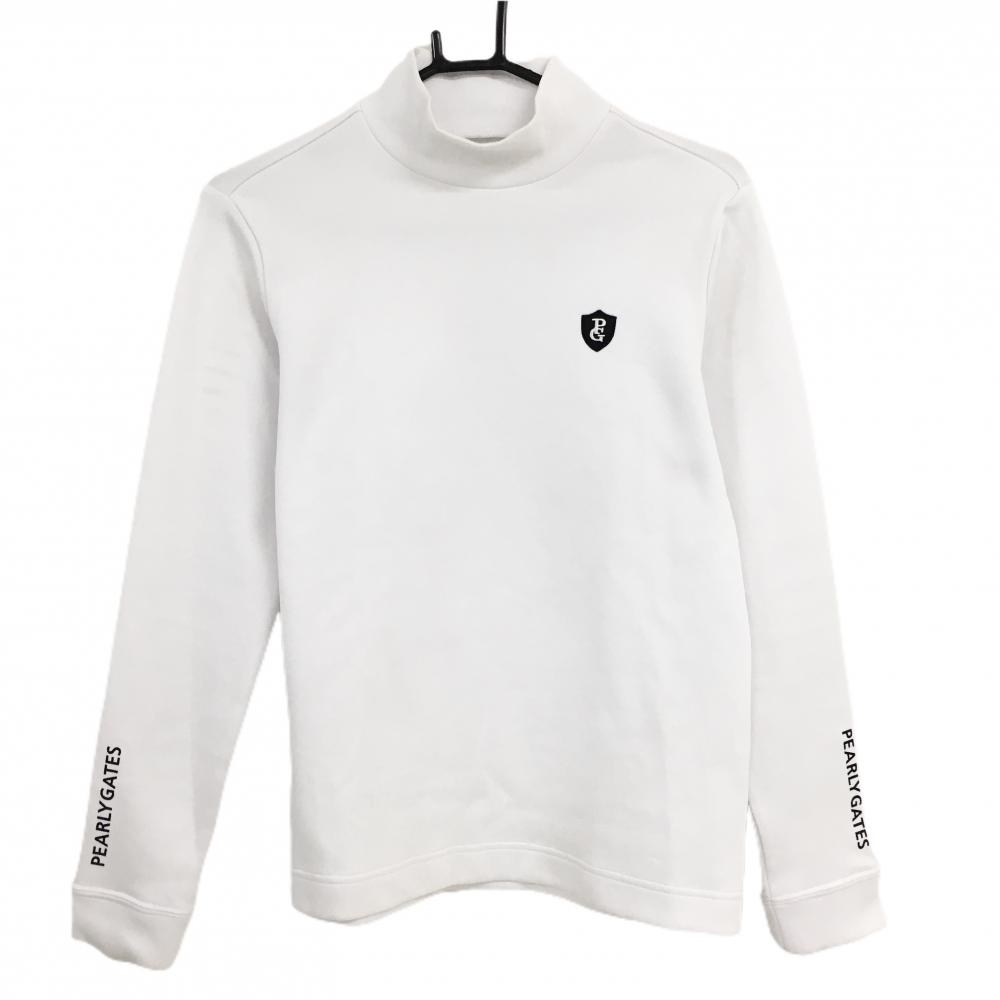 パーリーゲイツ 長袖ハイネックシャツ 白 ロゴ刺しゅう  レディース 2(L) ゴルフウェア PEARLY GATES