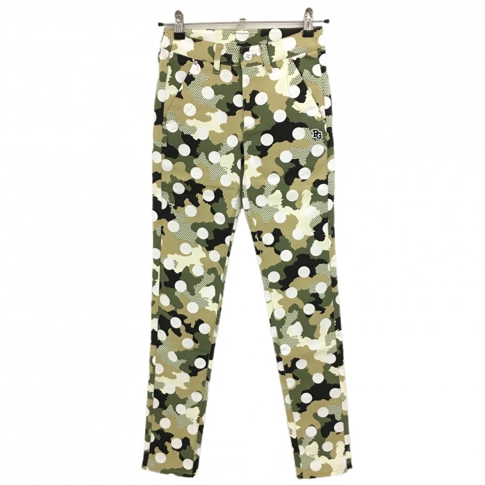 31,900円新品タグ付き【パーリーゲイツ】カモ柄 ゴルフパンツ 1(w74) 新品】パーリーゲイツ パンツ カーキ×白 カモフラ調 迷彩 ドット