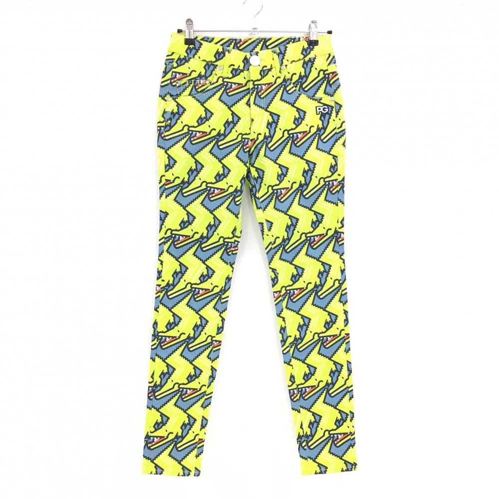 【超美品】パーリーゲイツ パンツ ライトグリーン×ライトブルー ワニ柄 ティー装着可  レディース 1(M) ゴルフウェア PEARLY GATES