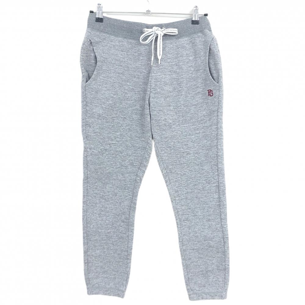 パーリーゲイツ パンツ 杢グレー ウエストゴム・調整紐 ロゴ刺しゅう レディース 1(M) ゴルフウェア PEARLY GATES