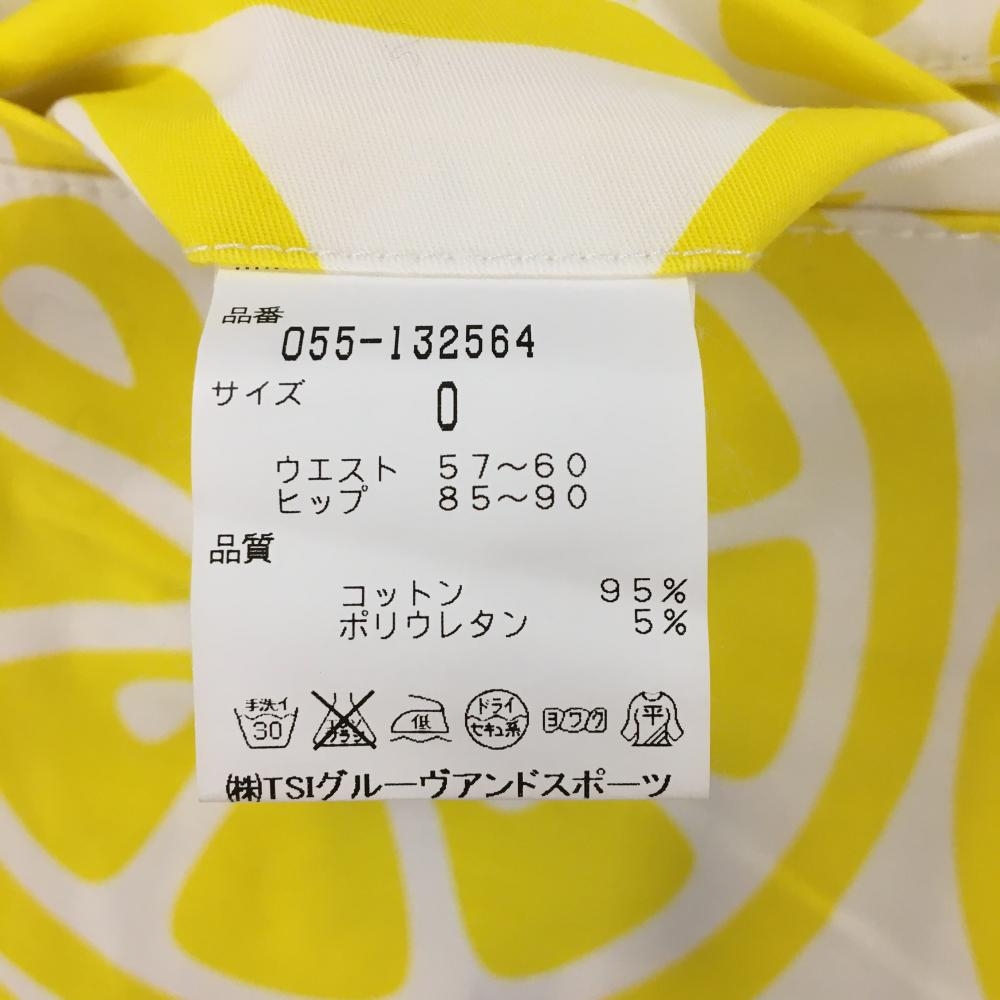 美品】パーリーゲイツ ショートパンツ 白×イエロー レモン柄