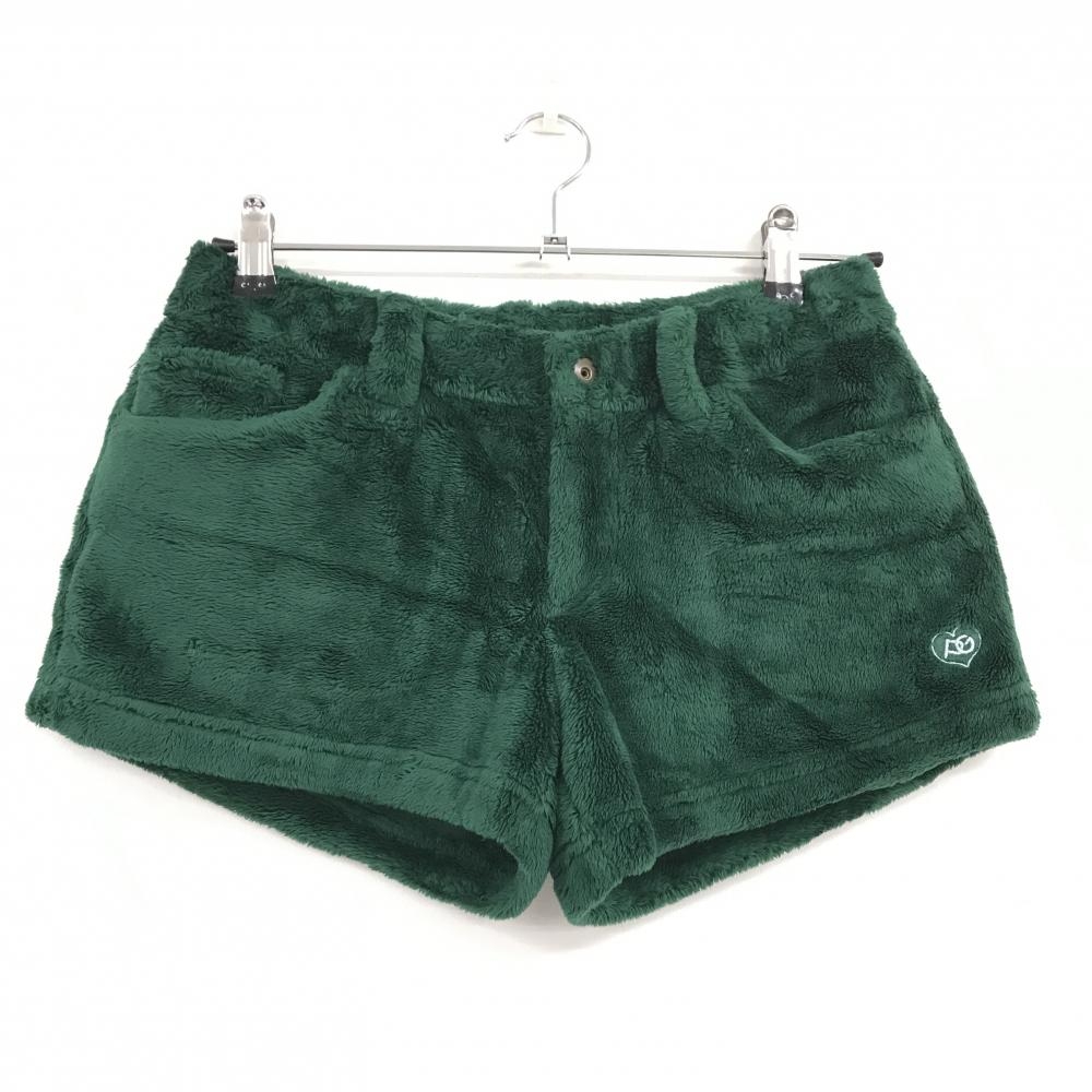 【超美品】パーリーゲイツ ボアショートパンツ グリーン ウエストゴム 調整紐 レディース 1(M) ゴルフウェア PEARLY GATES
