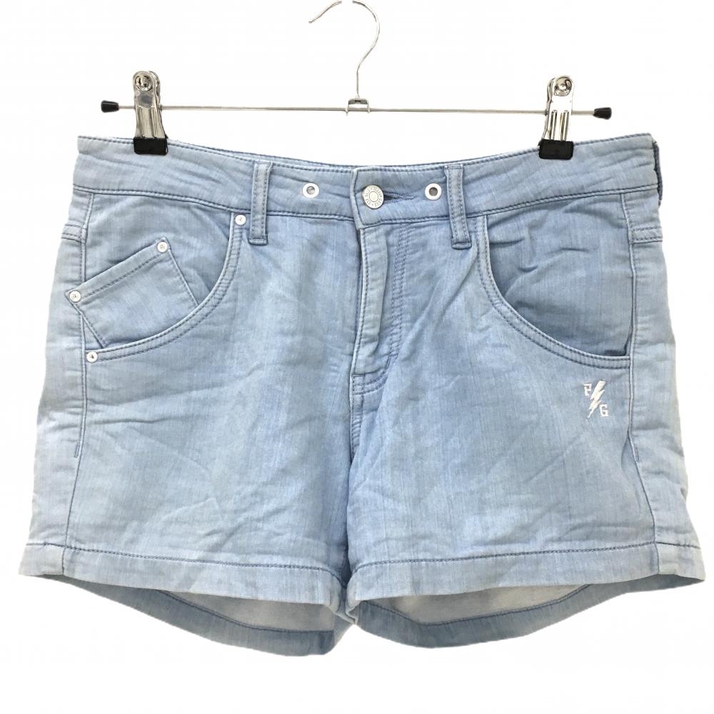 パーリーゲイツ ショートパンツ ライトブルー デニム調 ストレッチ  レディース 1(M) ゴルフウェア PEARLY GATES