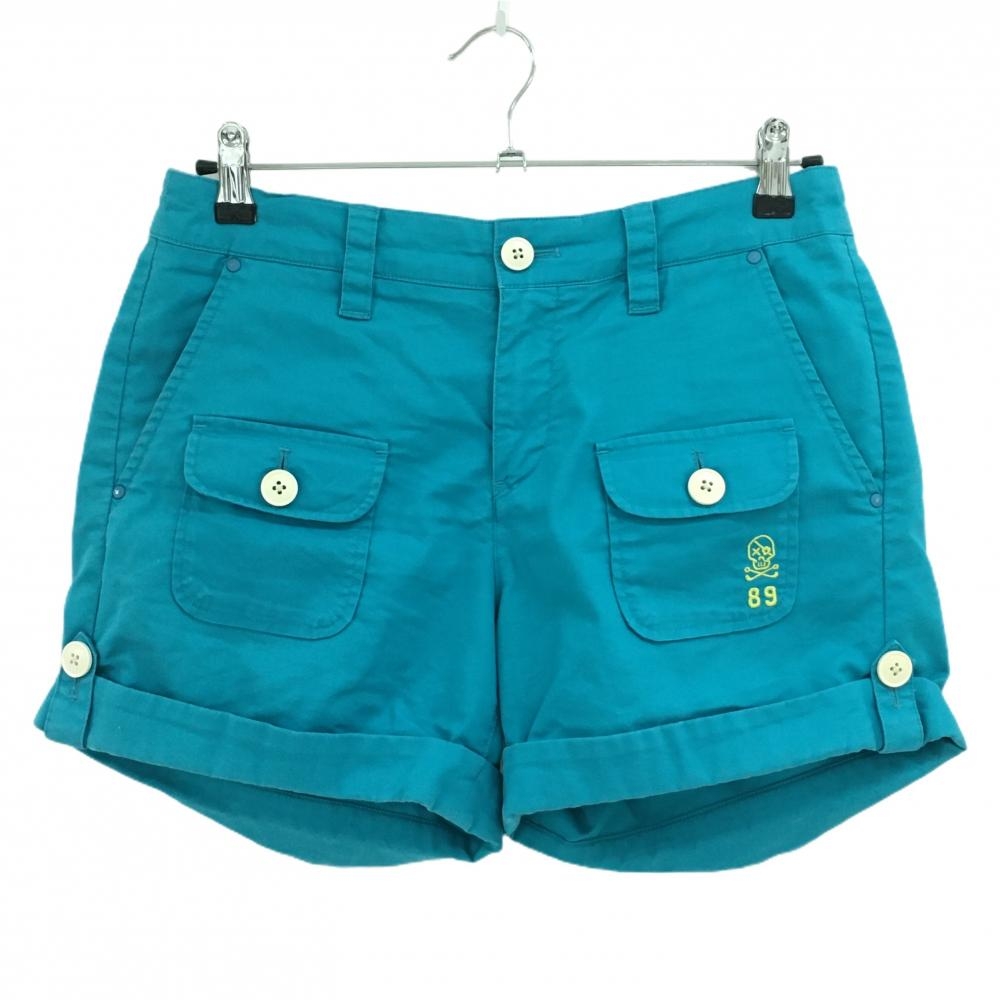 パーリーゲイツ ショートパンツ ライトブルー スカル刺しゅう 複数ポケット レディース 1(M) ゴルフウェア PEARLY GATES