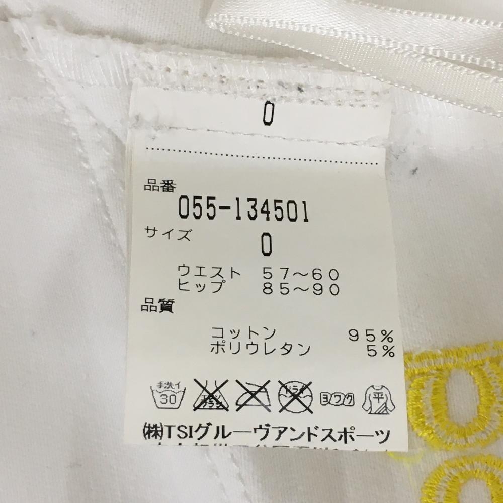 パーリーゲイツ ゴルフウェア スカート ホワイト イエロー サイズ00 パーリーゲイツ スカート 白×イエロー レモン ティー装着可