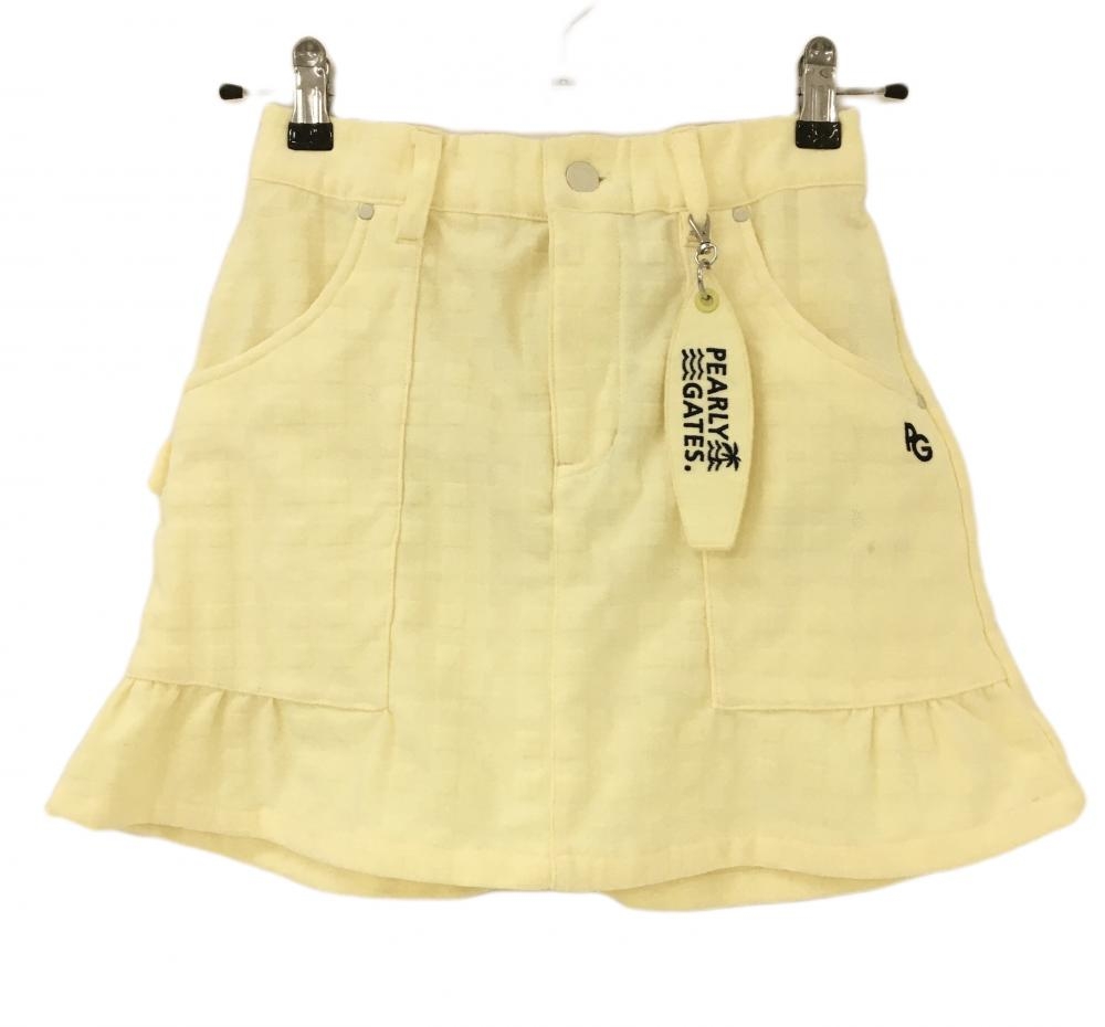 PEARLY GATES/パーリーゲイツ】パイルメッシュスカート イエロー