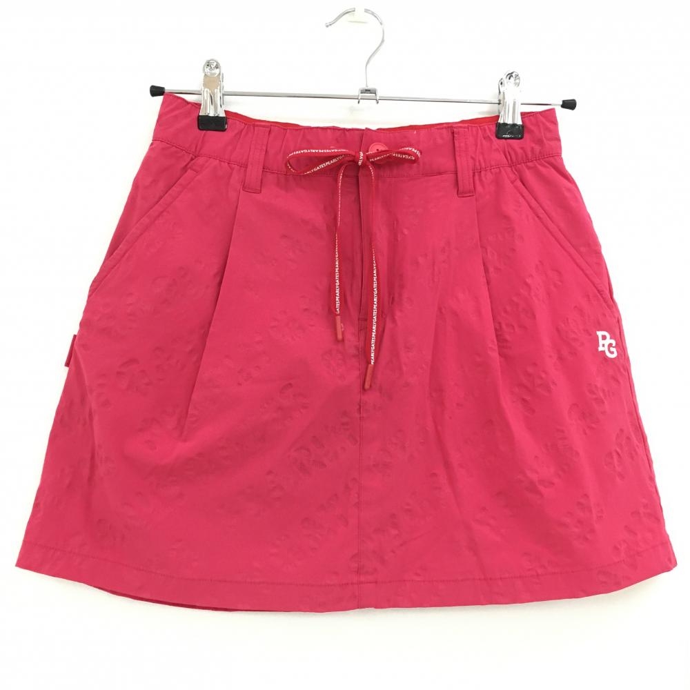 パーリーゲイツ　レディスナイロンスカート 超美品】パーリーゲイツ ナイロンスカート ピンク ロゴ織生地