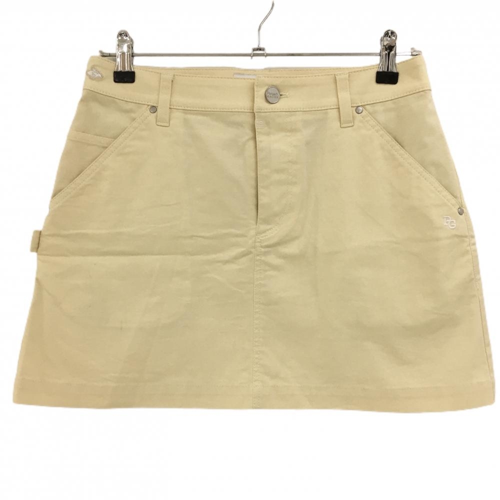 パーリーゲイツ スカート ライトイエロー シンプル ロゴ白 レディース