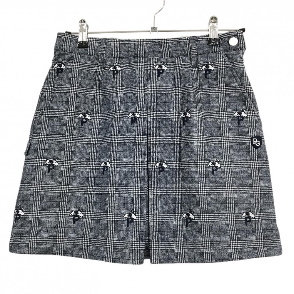 パーリィゲイツ pearlygates ゴルフ用 ブラック・ブルー チェック柄 パーリーゲイツ✨ゴルフ✨スカート✨ブルー×ブラック✨チェック✨0✨S
