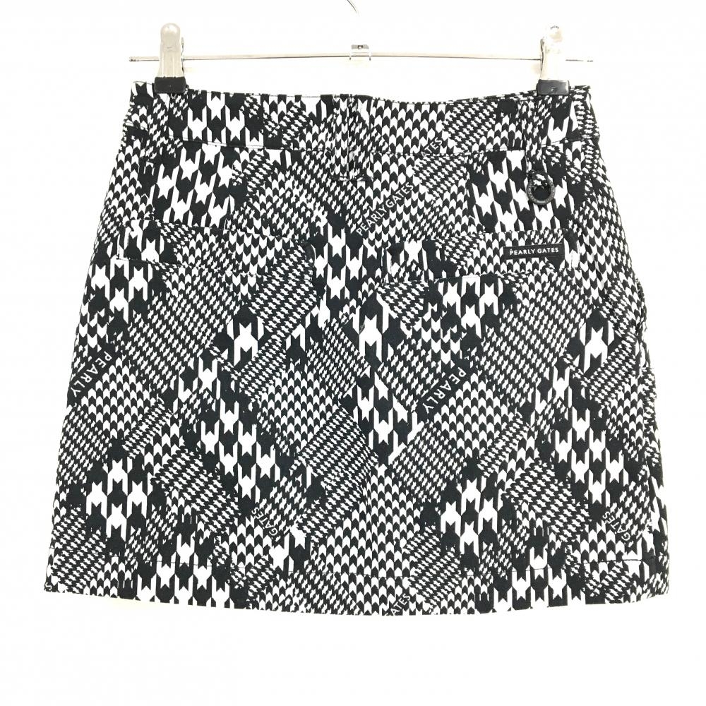 超美品】パーリーゲイツ スカート ダークネイビー×白 千鳥格子
