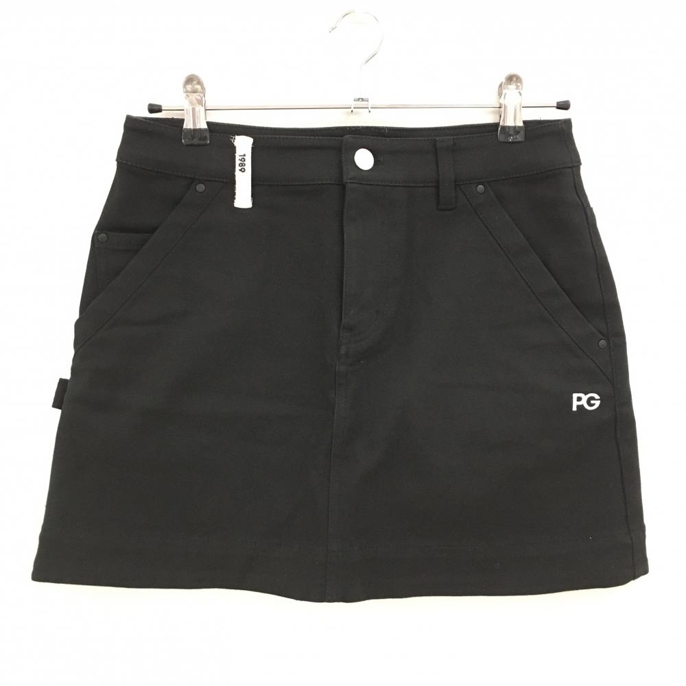 パーリーゲイツ スカート 黒 ロゴ白 レディース 1(M) ゴルフウェア
