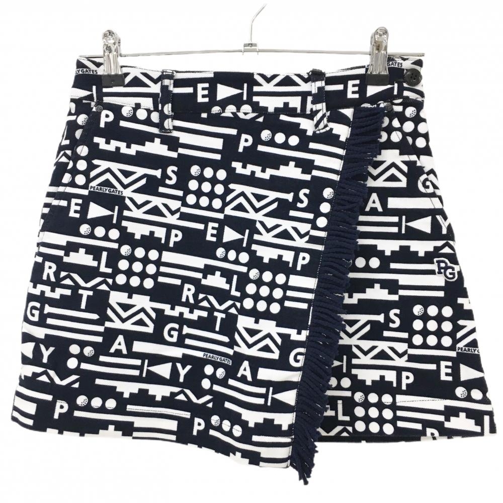 パーリーゲイツ パンツ ネイビー×エメラルドグリーン ヤシの木柄 ロゴ刺しゅう レディース 1(M) ゴルフウェア PEARLY GATES