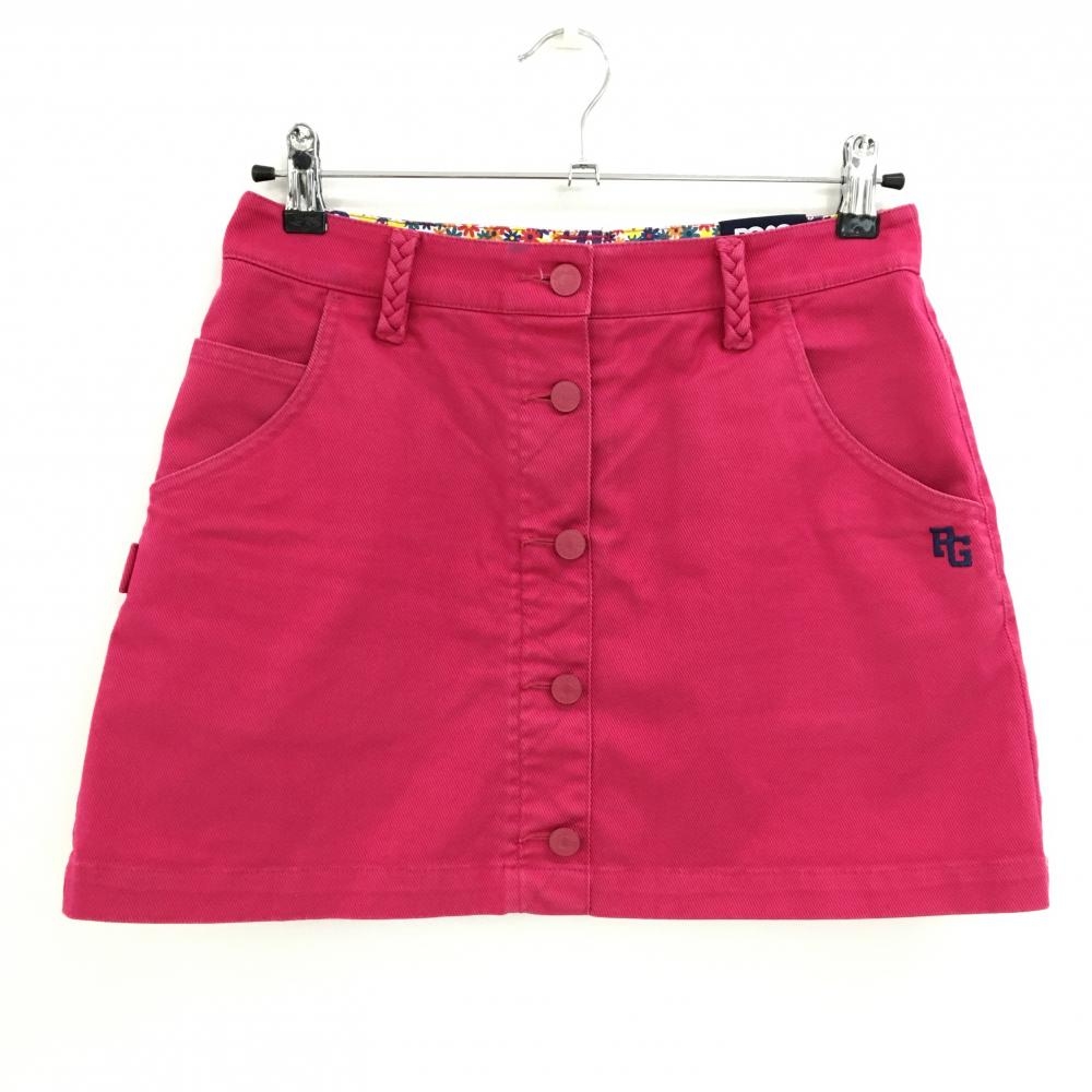 パーリーゲイツ スカート ライトピンク×ピンク ロゴ刺しゅう 売り生地