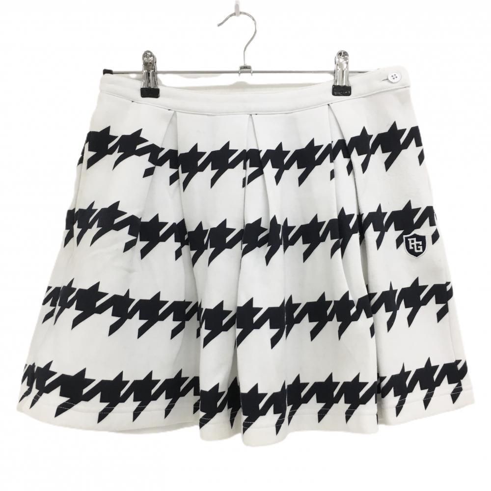 パーリーゲイツ スカート 白×黒 千鳥格子  レディース 1(M) ゴルフウェア PEARLY GATES