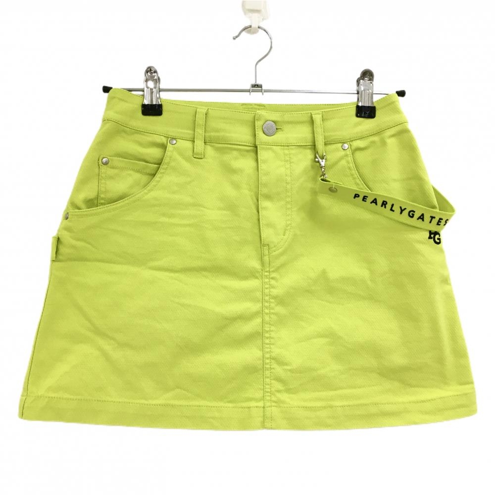 【超美品】パーリーゲイツ スカート　ライトグリーン ストレッチ ロゴストラップ付 レディース 0(S) ゴルフウェア PEARLY GATES