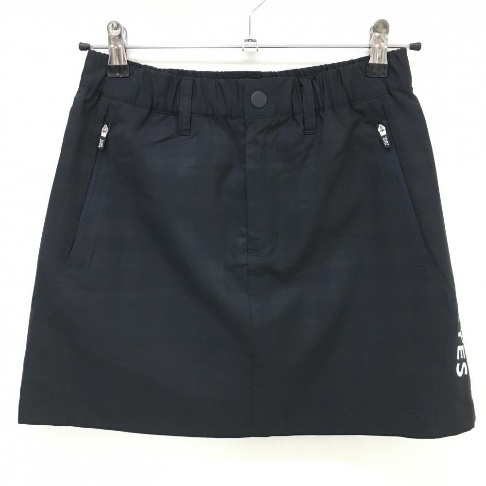 パーリーゲイツ パンツ ネイビー×グリーン チェック 総柄刺しゅう 裏