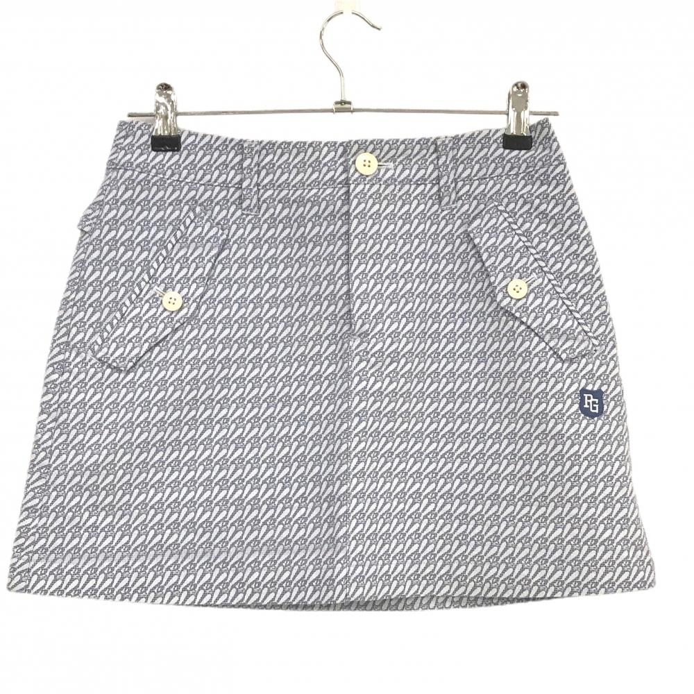 【超美品】パーリーゲイツ×OSWALD スカート グレー×白 総柄 レディース 0(S) ゴルフウェア PEARLY GATES