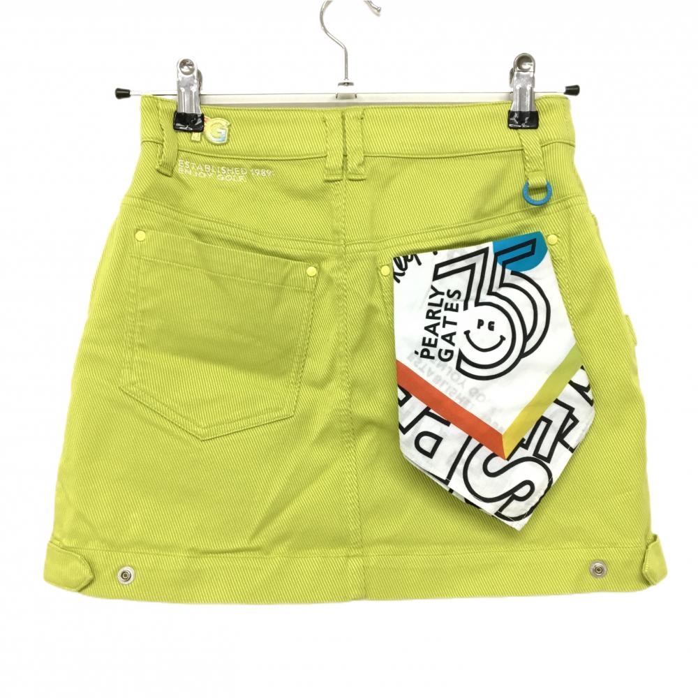 美品】パーリーゲイツ スカート ライトグリーン ロゴライトブルー 35