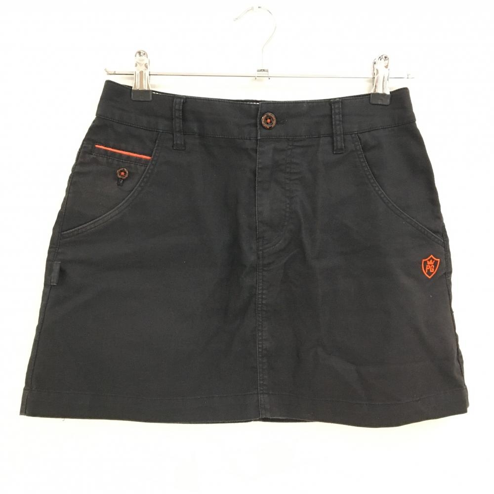 パーリーゲイツ スカート 黒×オレンジ ストレッチ レディース 0(S) ゴルフウェア PEARLY GATES