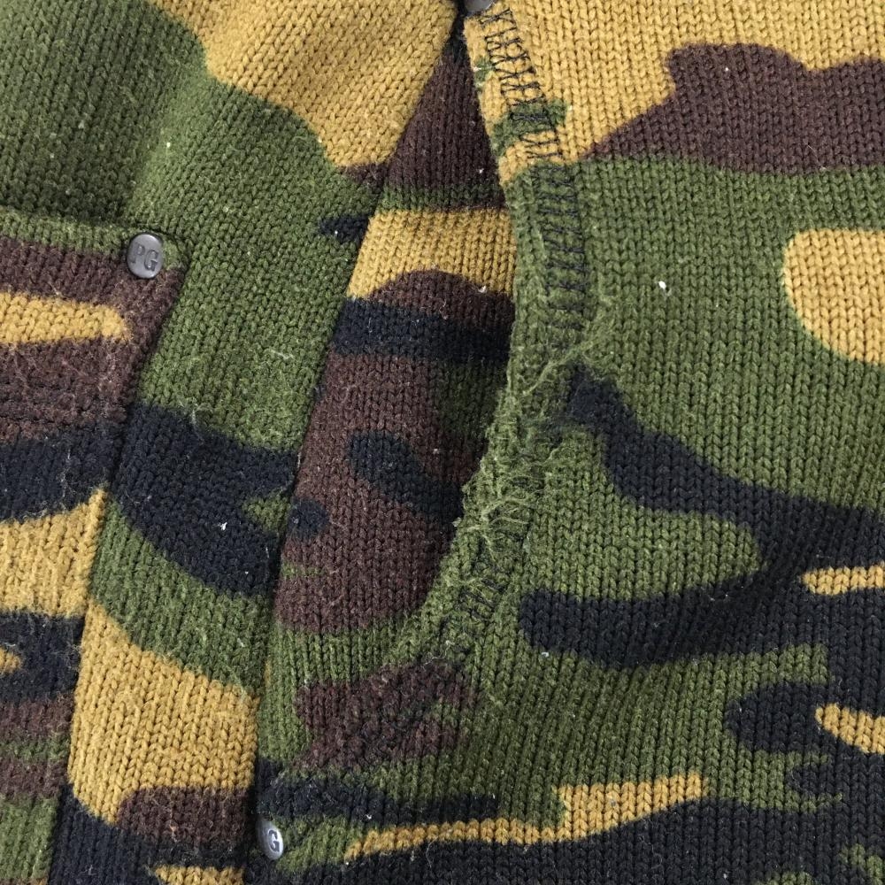 パーリーゲイツ ニットスカート ブラウン×カーキ カモフラ柄 迷彩