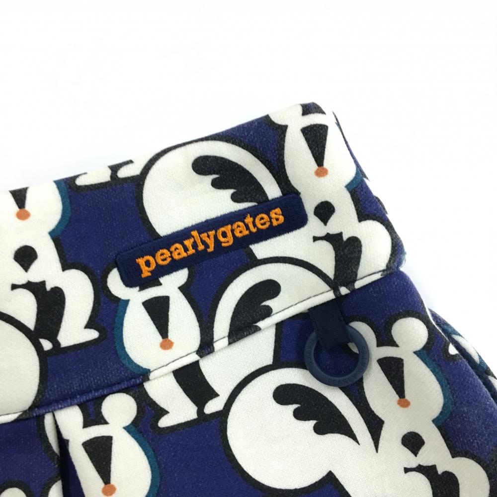 パーリーゲイツ スカート ネイビー×白 リス総柄 レディース 0(S