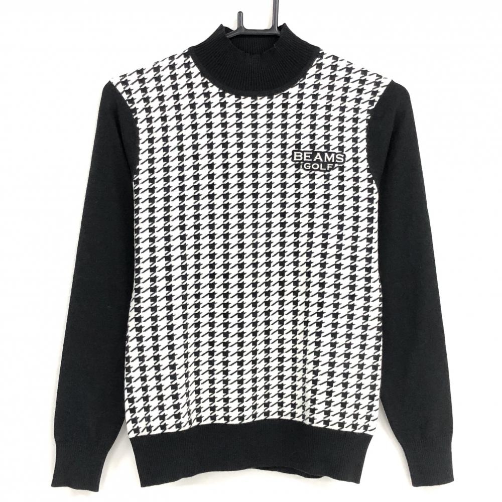 BEAMS GOLF ビームス ゴルフ ニット セーター M ブラック 千鳥柄 BEAMS