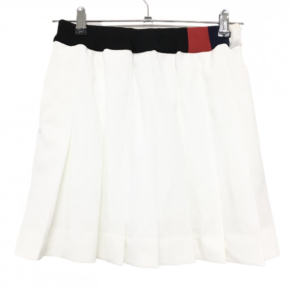 【新品】ビームスゴルフ プリーツスカート 白×黒 ウエストゴム レディース S ゴルフウェア BEAMS GOLF