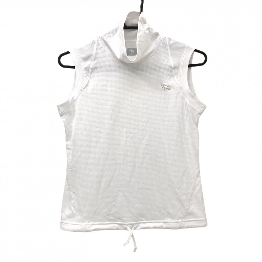 ヒールクリーク ノースリーブハイネックシャツ 白 メッシュ調  レディース 40(M) ゴルフウェア Heal Creek