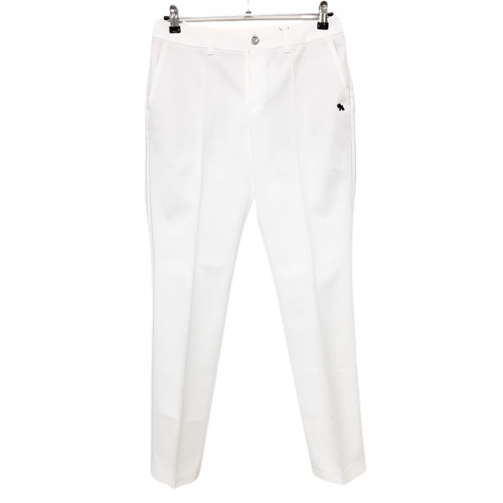 【新品】ヒールクリーク パンツ 白×ネイビー サイドステッチ ストレッチ  レディース 42(L) ゴルフウェア Heal Creek