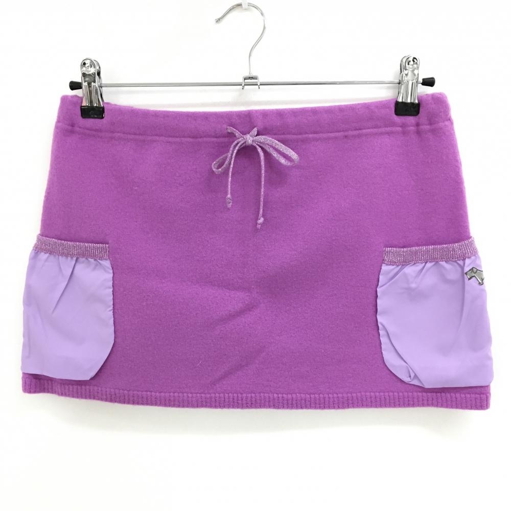 【美品】ヒールクリーク ニットスカート ピンクパープル ウール100%  レディース 42(L) ゴルフウェア Heal Creek