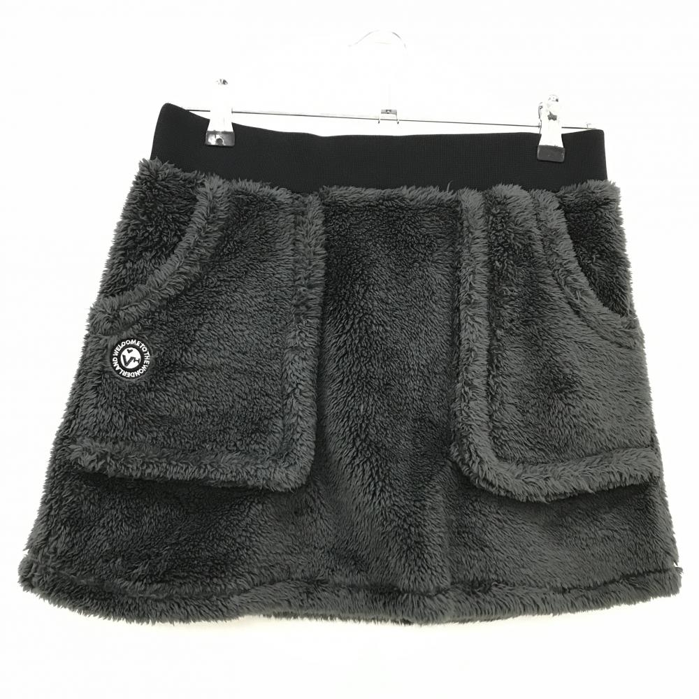 ビバハート ボアスカート ダークグレー×黒 ウエストゴム  レディース 40(M) ゴルフウェア VIVA HEART