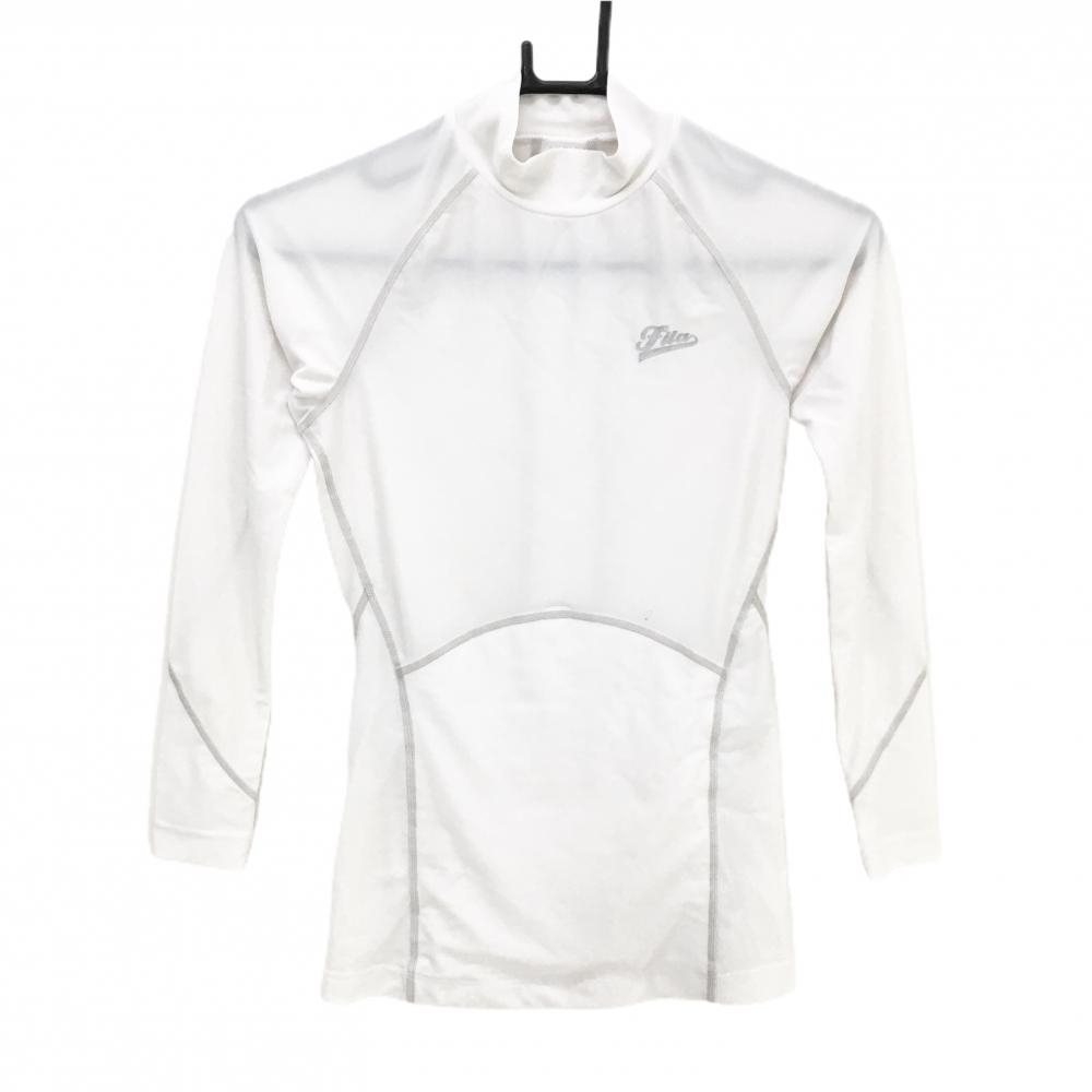 フィラ ハイネックインナーシャツ 白 胸ロゴ ストレッチ レディース M ゴルフウェア FILA GOLF