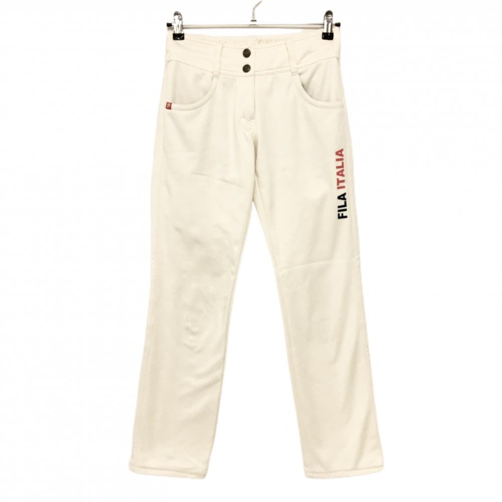 フィラゴルフ パンツ 白 裏起毛 ハート  レディース M ゴルフウェア FILA GOLF