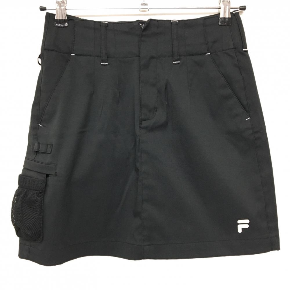 超美品】フィラゴルフ スカート 黒 ストレッチ ティー装着可