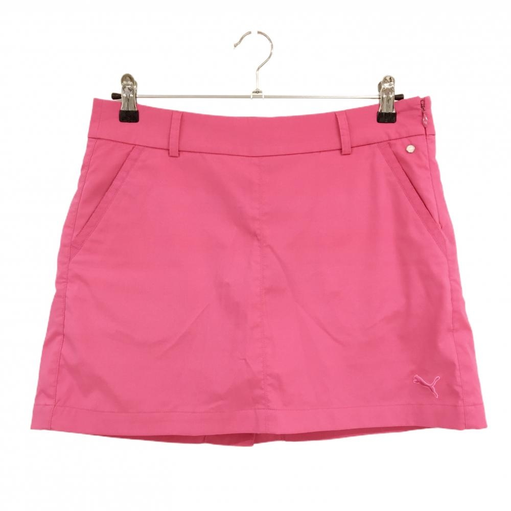プーマ スカート ピンク ロゴ刺しゅう 内側インナーパンツ  レディース L ゴルフウェア PUMA