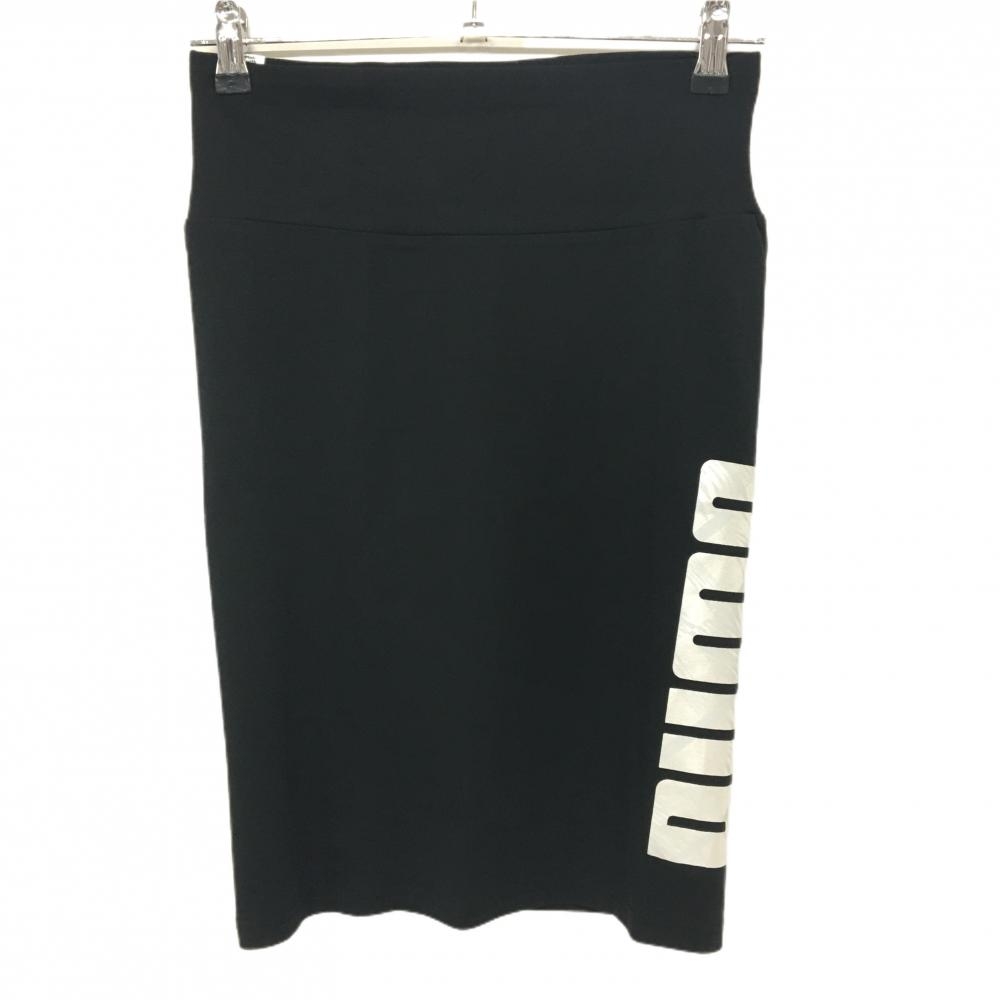 【新品】プーマ スカート 黒 ビッグロゴプリント レディース M ゴルフウェア PUMA